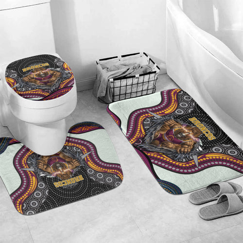 Brisbane Broncos Bathroom Set The Scream of Lightning Eyes - Indigenous Dot Ripping Effect