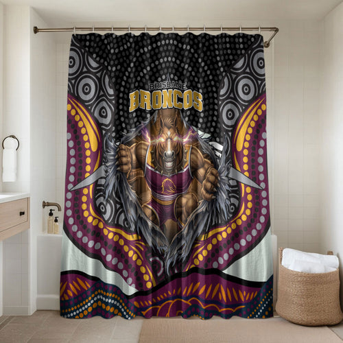 Brisbane Broncos Bathroom Set The Scream of Lightning Eyes - Indigenous Dot Ripping Effect