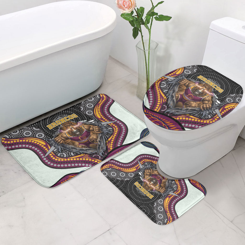 Brisbane Broncos Bathroom Set The Scream of Lightning Eyes - Indigenous Dot Ripping Effect
