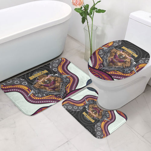 Brisbane Broncos Bathroom Set The Scream of Lightning Eyes - Indigenous Dot Ripping Effect
