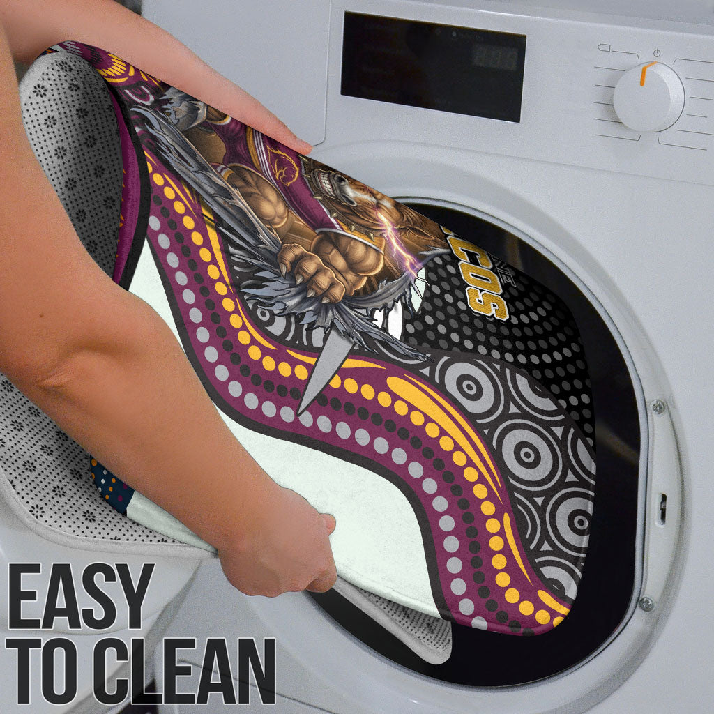 Brisbane Broncos Bathroom Set The Scream of Lightning Eyes - Indigenous Dot Ripping Effect