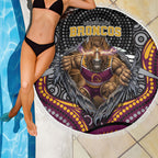 Brisbane Broncos Beach Blanket The Scream of Lightning Eyes - Indigenous Dot Ripping Effect