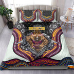 Brisbane Broncos Bedding Set The Scream of Lightning Eyes - Indigenous Dot Ripping Effect