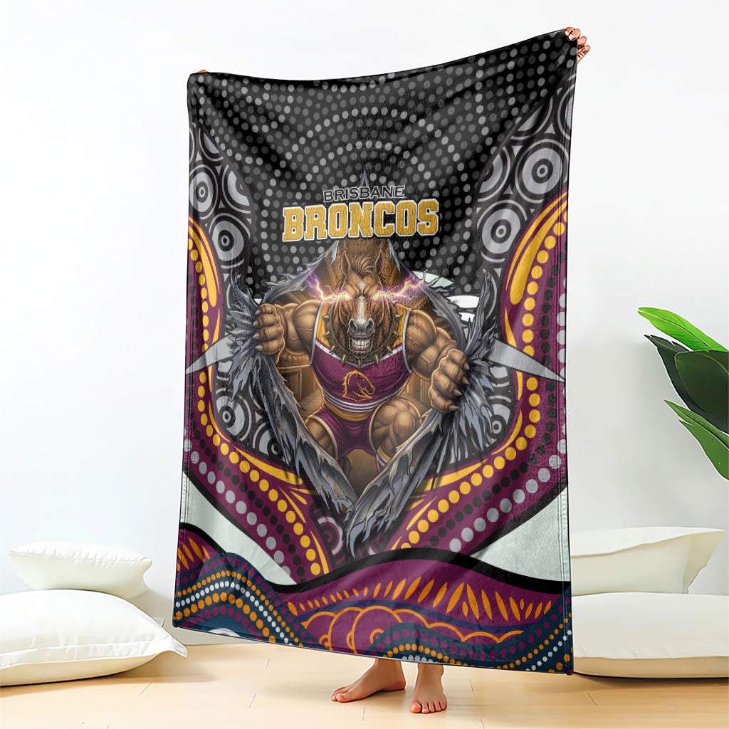 Brisbane Broncos Blanket The Scream of Lightning Eyes - Indigenous Dot Ripping Effect