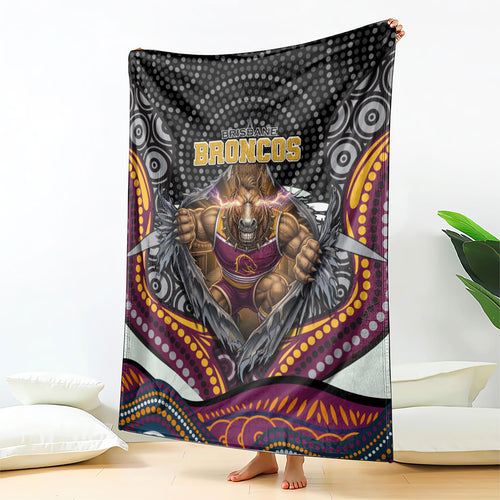Brisbane Broncos Blanket The Scream of Lightning Eyes - Indigenous Dot Ripping Effect
