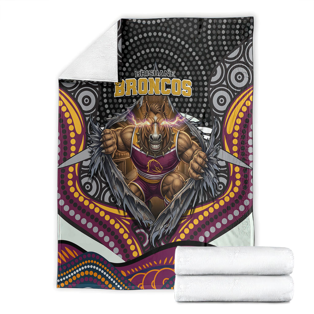 Brisbane Broncos Blanket The Scream of Lightning Eyes - Indigenous Dot Ripping Effect