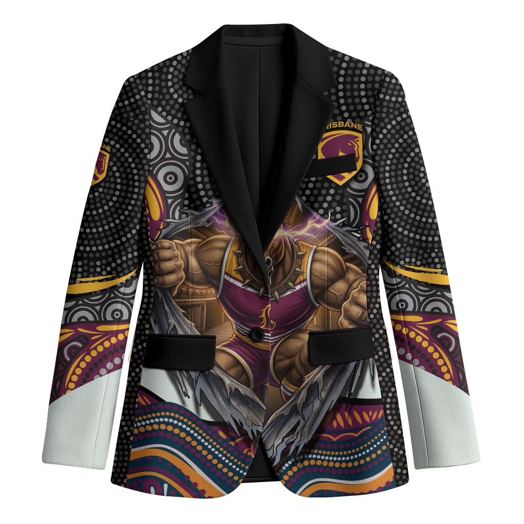 Brisbane Broncos Blazer The Scream of Lightning Eyes - Indigenous Dot Ripping Effect