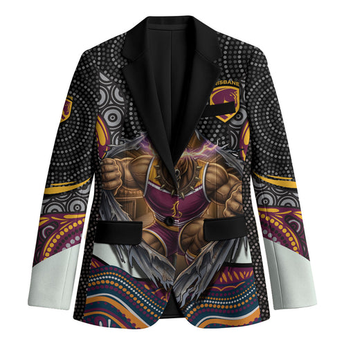 Brisbane Broncos Blazer The Scream of Lightning Eyes - Indigenous Dot Ripping Effect
