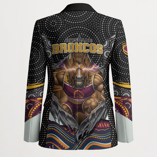 Brisbane Broncos Blazer The Scream of Lightning Eyes - Indigenous Dot Ripping Effect
