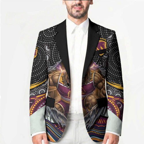 Brisbane Broncos Blazer The Scream of Lightning Eyes - Indigenous Dot Ripping Effect