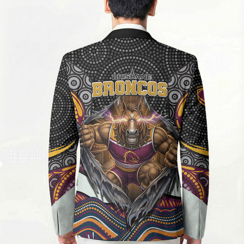 Brisbane Broncos Blazer The Scream of Lightning Eyes - Indigenous Dot Ripping Effect