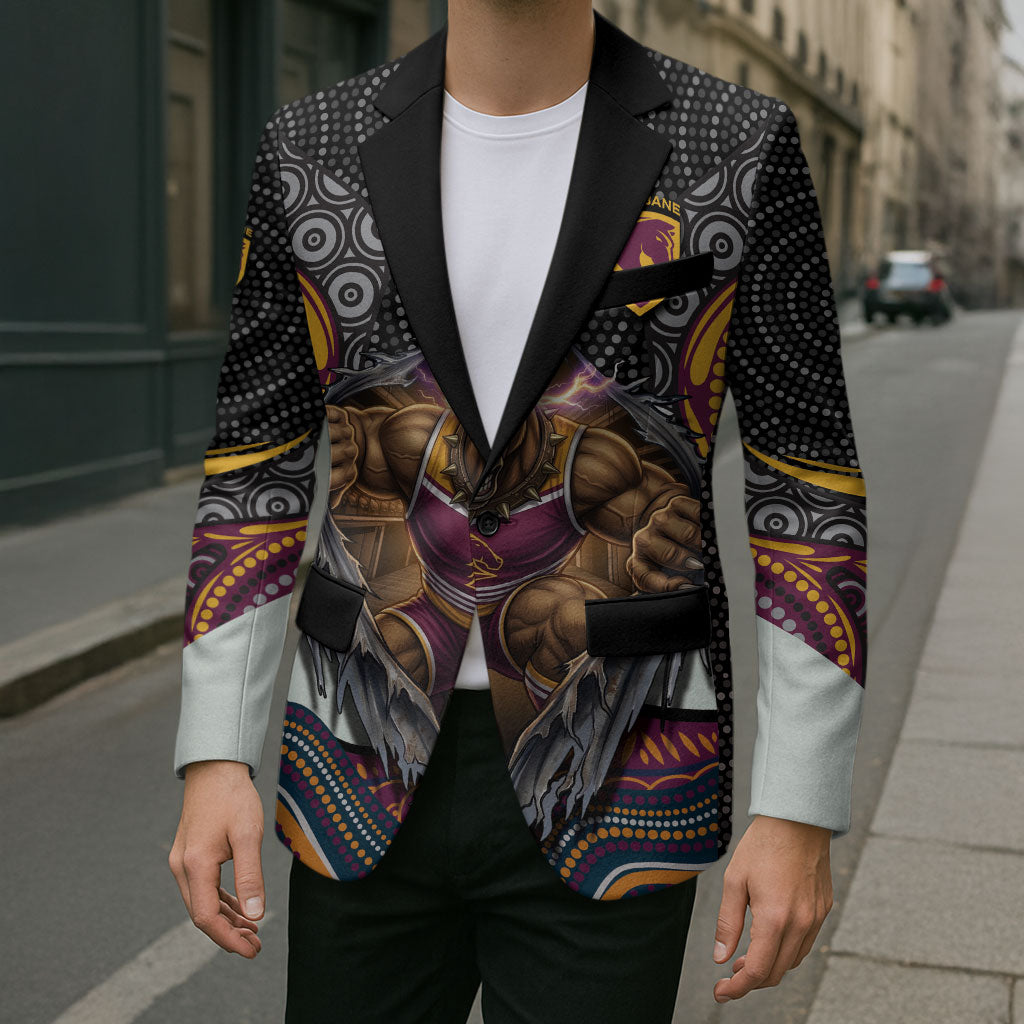 Brisbane Broncos Blazer The Scream of Lightning Eyes - Indigenous Dot Ripping Effect