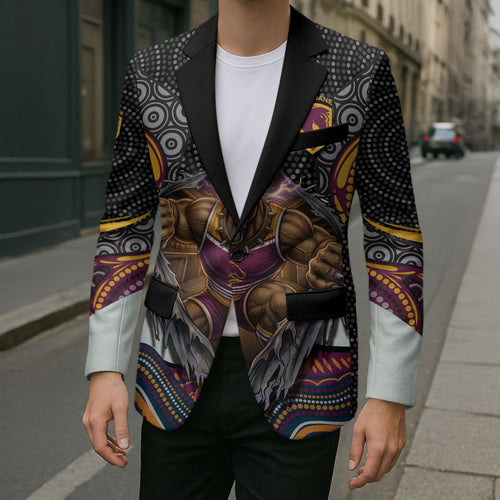 Brisbane Broncos Blazer The Scream of Lightning Eyes - Indigenous Dot Ripping Effect