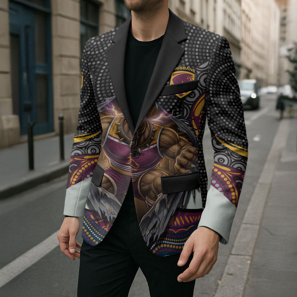 Brisbane Broncos Blazer The Scream of Lightning Eyes - Indigenous Dot Ripping Effect