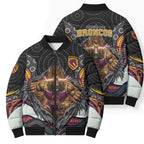 Brisbane Broncos Bomber Puffer Jacket The Scream of Lightning Eyes - Indigenous Dot Ripping Effect