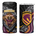 Brisbane Broncos 4 in 1 Can Cooler Tumbler The Scream of Lightning Eyes - Indigenous Dot Ripping Effect