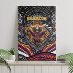 Brisbane Broncos Canvas Wall Art The Scream of Lightning Eyes - Indigenous Dot Ripping Effect