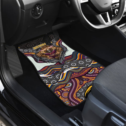Brisbane Broncos Car Mats The Scream of Lightning Eyes - Indigenous Dot Ripping Effect