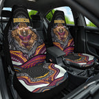 Brisbane Broncos Car Seat Cover The Scream of Lightning Eyes - Indigenous Dot Ripping Effect