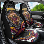 Brisbane Broncos Car Seat Cover The Scream of Lightning Eyes - Indigenous Dot Ripping Effect