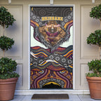 Brisbane Broncos Door Cover The Scream of Lightning Eyes - Indigenous Dot Ripping Effect