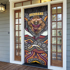 Brisbane Broncos Door Cover The Scream of Lightning Eyes - Indigenous Dot Ripping Effect