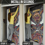 Brisbane Broncos Door Cover The Scream of Lightning Eyes - Indigenous Dot Ripping Effect