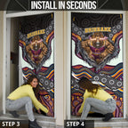 Brisbane Broncos Door Cover The Scream of Lightning Eyes - Indigenous Dot Ripping Effect
