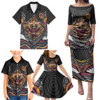 Brisbane Broncos Family Matching Puletasi and Hawaiian Shirt The Scream of Lightning Eyes - Indigenous Dot Ripping Effect