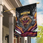 Brisbane Broncos Garden Flag The Scream of Lightning Eyes - Indigenous Dot Ripping Effect
