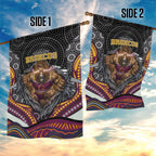 Brisbane Broncos Garden Flag The Scream of Lightning Eyes - Indigenous Dot Ripping Effect