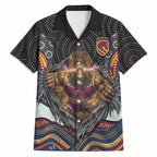 Brisbane Broncos Hawaiian Shirt The Scream of Lightning Eyes - Indigenous Dot Ripping Effect