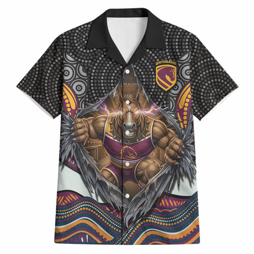 Brisbane Broncos Hawaiian Shirt The Scream of Lightning Eyes - Indigenous Dot Ripping Effect