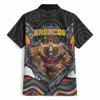 Brisbane Broncos Hawaiian Shirt The Scream of Lightning Eyes - Indigenous Dot Ripping Effect