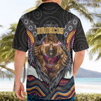 Brisbane Broncos Hawaiian Shirt The Scream of Lightning Eyes - Indigenous Dot Ripping Effect