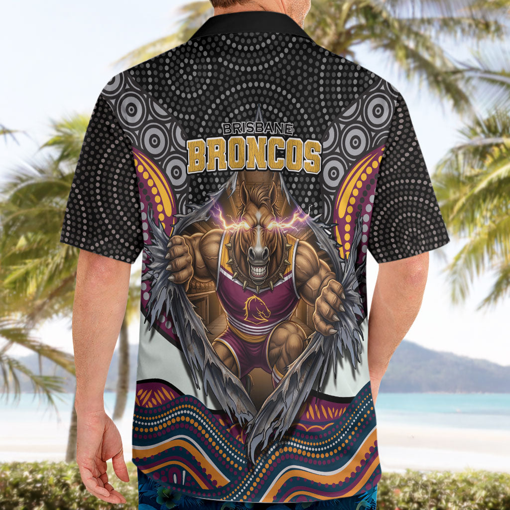 Brisbane Broncos Hawaiian Shirt The Scream of Lightning Eyes - Indigenous Dot Ripping Effect