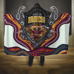 Brisbane Broncos Hooded Blanket The Scream of Lightning Eyes - Indigenous Dot Ripping Effect