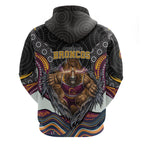 Brisbane Broncos Hoodie The Scream of Lightning Eyes - Indigenous Dot Ripping Effect