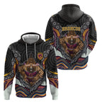 Brisbane Broncos Hoodie The Scream of Lightning Eyes - Indigenous Dot Ripping Effect
