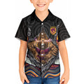 Brisbane Broncos Kid Hawaiian Shirt The Scream of Lightning Eyes - Indigenous Dot Ripping Effect