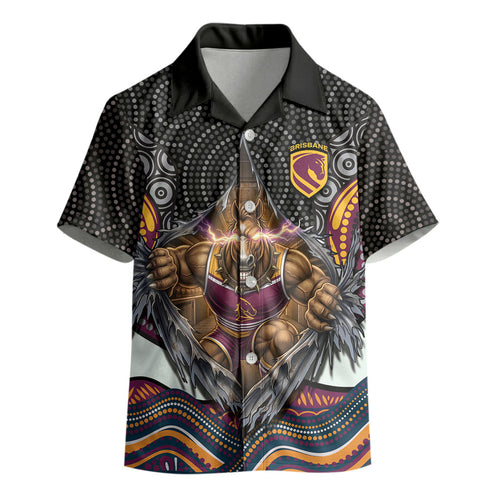 Brisbane Broncos Kid Hawaiian Shirt The Scream of Lightning Eyes - Indigenous Dot Ripping Effect