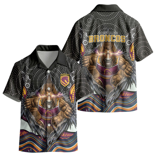 Brisbane Broncos Kid Hawaiian Shirt The Scream of Lightning Eyes - Indigenous Dot Ripping Effect