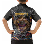 Brisbane Broncos Kid Hawaiian Shirt The Scream of Lightning Eyes - Indigenous Dot Ripping Effect