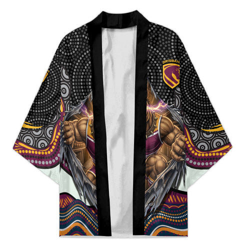 Brisbane Broncos Kimono The Scream of Lightning Eyes - Indigenous Dot Ripping Effect