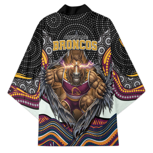 Brisbane Broncos Kimono The Scream of Lightning Eyes - Indigenous Dot Ripping Effect