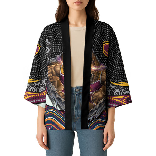 Brisbane Broncos Kimono The Scream of Lightning Eyes - Indigenous Dot Ripping Effect