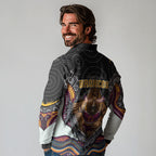 Brisbane Broncos Long Sleeve Polo Shirt The Scream of Lightning Eyes - Indigenous Dot Ripping Effect