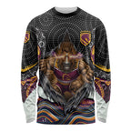 Brisbane Broncos Long Sleeve Shirt The Scream of Lightning Eyes - Indigenous Dot Ripping Effect