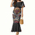 Brisbane Broncos Mermaid Dress The Scream of Lightning Eyes - Indigenous Dot Ripping Effect