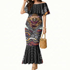 Brisbane Broncos Mermaid Dress The Scream of Lightning Eyes - Indigenous Dot Ripping Effect